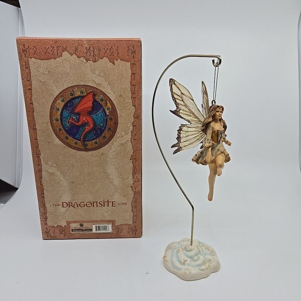 Nene Thomas Fairy Ornament Dragonsite Rhapsody in Gold with Hanger Fairycore